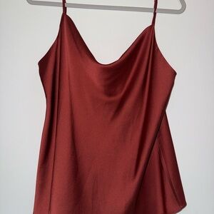 LOFT Red Asymmetrical Camisole Top